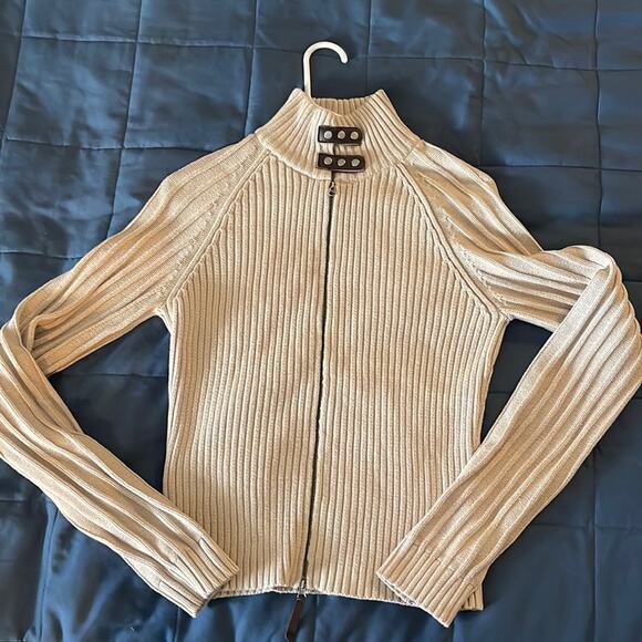 Guess Jeans Tan Ribbed Sweater - Picture 1 of 8